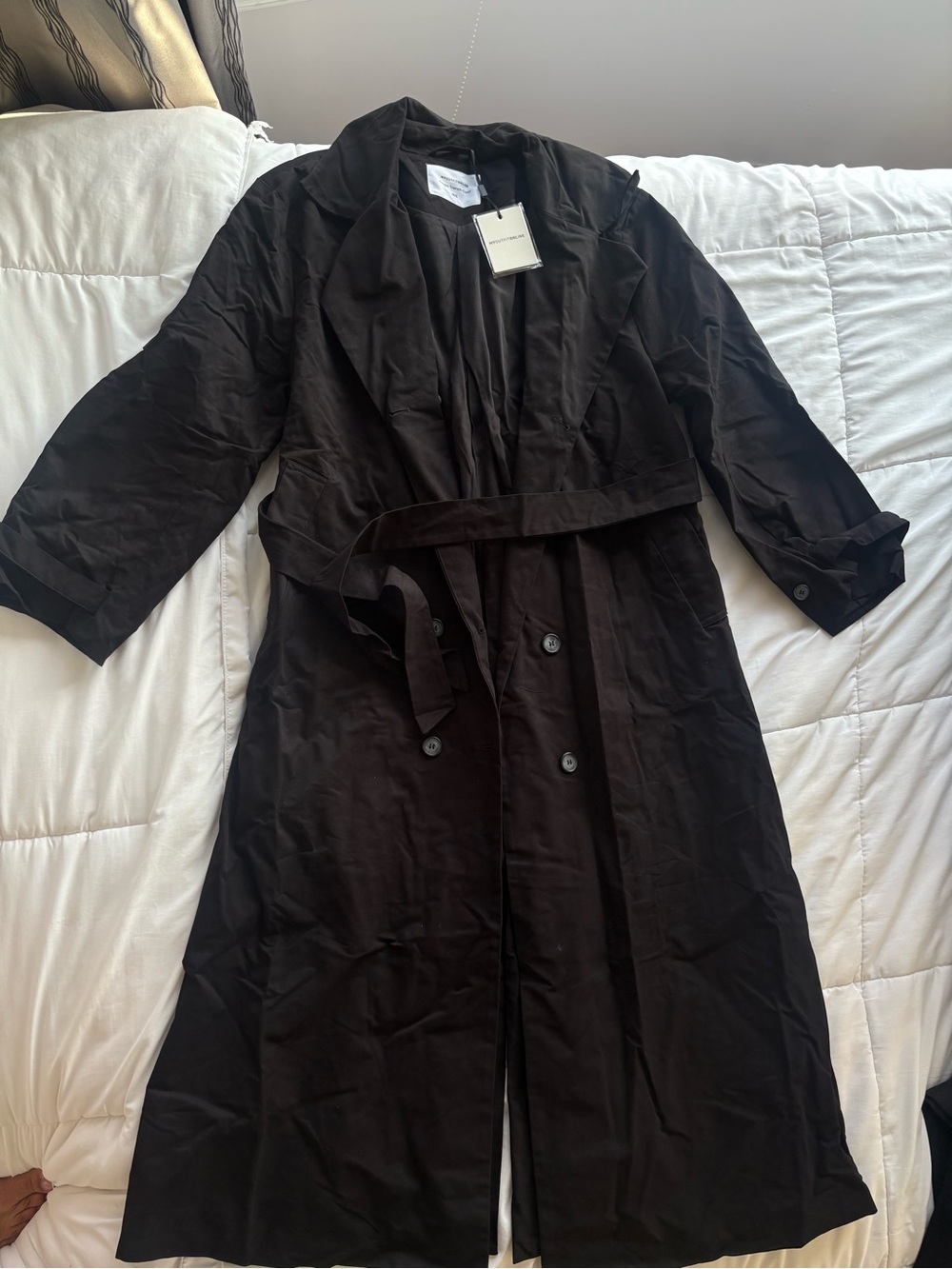 Women's Black Belted Trench Coat - Timeless Lightweight Layer